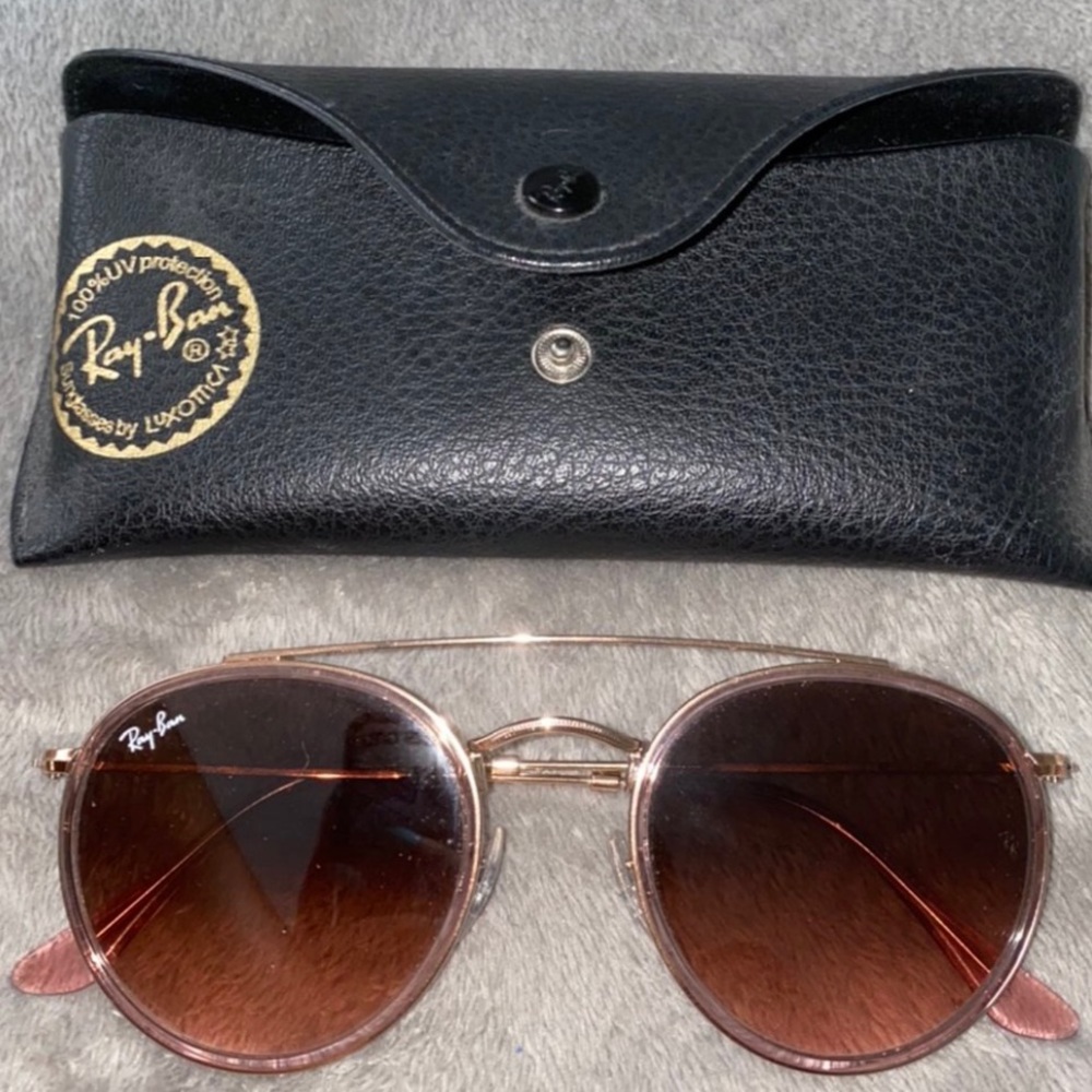 rayban round double bridge sunglasses